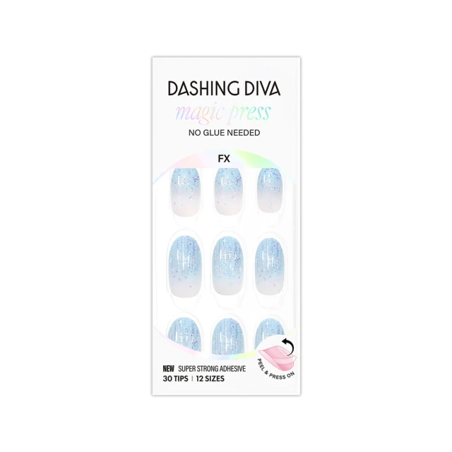 【DASHING DIVA】MAGICPRESS 時尚潮流美甲片_霧藍星空(梯形款 法式貓眼) 歷史價格詳細信息