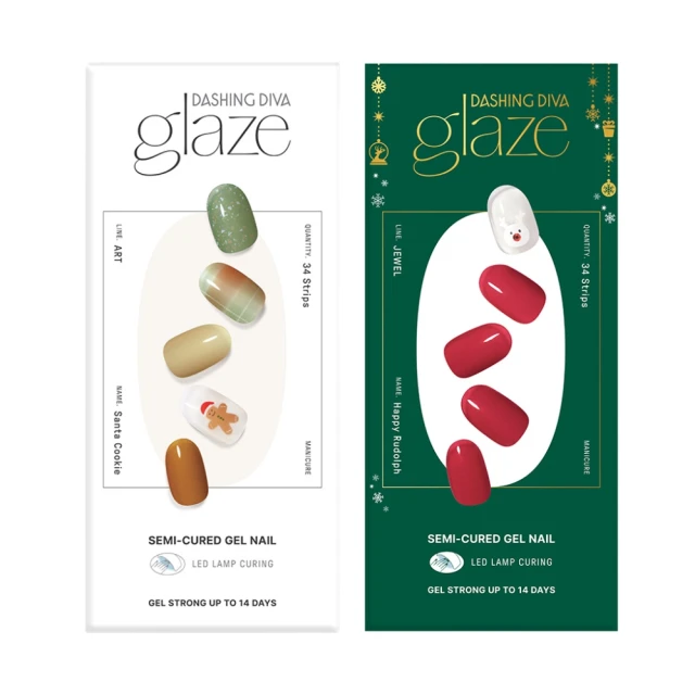 即期品【DASHING DIVA】glaze凝膠美甲貼_聖誕限定系列 兩款任選(有效期限2511) 價格比較,價格查詢,歷史價格詳細信息