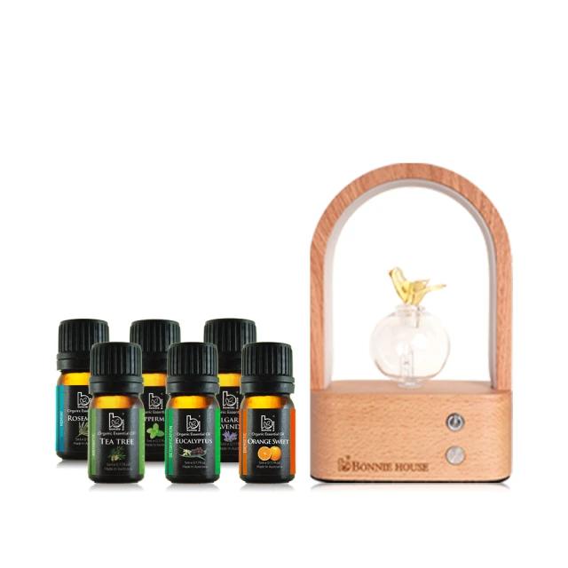 【Bonnie House 植享家】雙有機精油5ml（兩入組）+暖星相伴琉璃擴香儀 歷史價格詳細信息