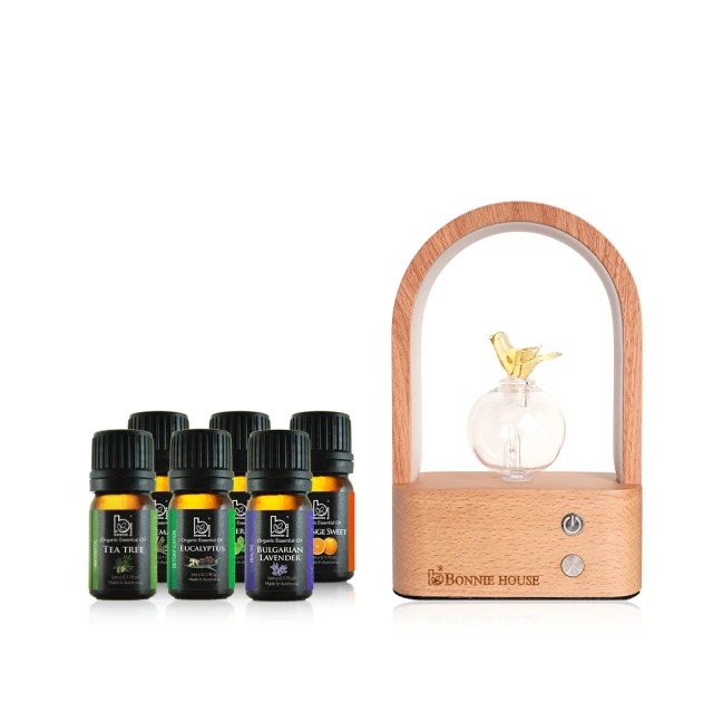 【Bonnie House 植享家】雙有機精油5ml（兩入組）+暖星相伴琉璃擴香儀 歷史價格詳細信息