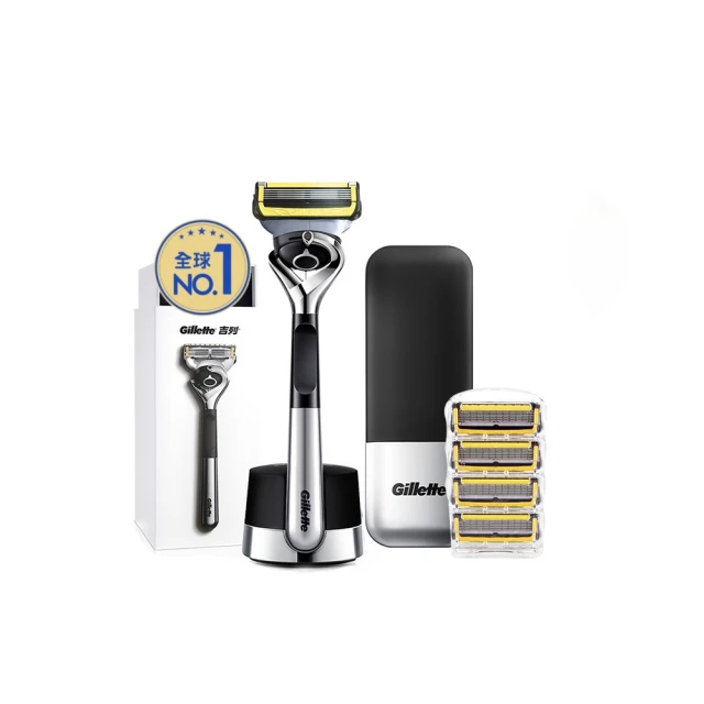 【Gillette 吉列】吉列小白磚 鋒護Proshield系列限定刮鬍刀 豪華套組(1磁吸刀座 1刀架 5刀頭) 歷史價格詳細信息