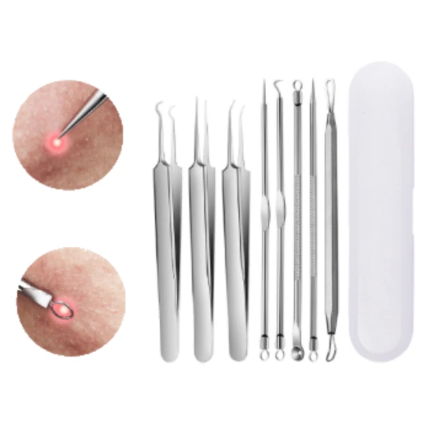 不鏽鋼粉刺夾 8件組 免運 台灣出貨 粉刺夾 粉刺針 美容工具 直嘴夾 彎型粉刺夾 拔粉刺【HB22】 歷史價格詳細信息