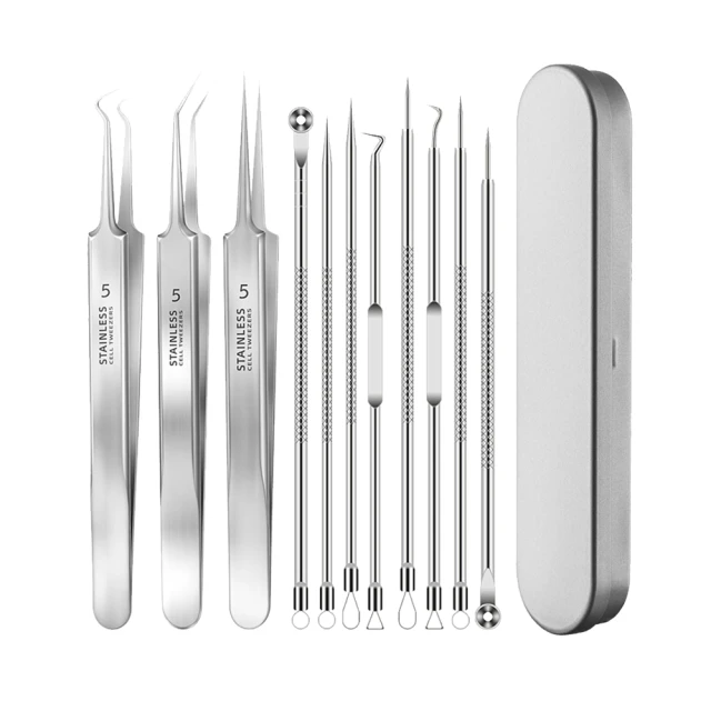 鑷子 細胞夾 黑頭鑷子 清潔鑷子 粉刺針 刮閉口神器 擠痘工具 多功能鑷子 8號細胞夾 美容院專用清潔鑷子 歷史價格詳細信息