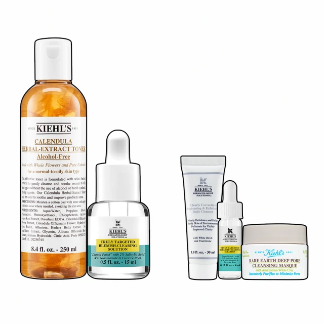 【契爾氏】官方直營 擊退痘痘不再臉花花組(Kiehl’s /痘痘精華露15ml+金盞花化妝水250ml) 價格比較,價格查詢,歷史價格詳細信息