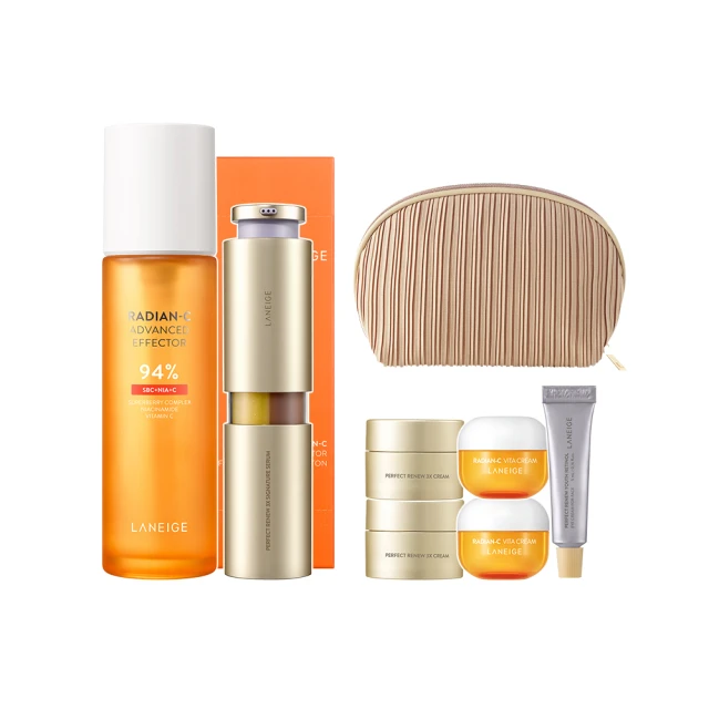 【LANEIGE 蘭芝】完美細緻早C晚A組(完美新生三效賦活精華40ml+維他命C淨膚煥顏精露150ml 官方直營) 價格比較,價格查詢,歷史價格詳細信息