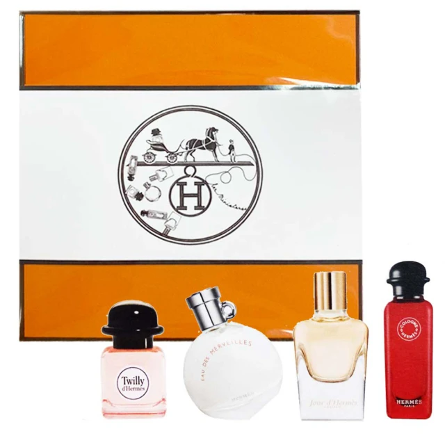 HERMES愛馬仕 女性香水禮盒組(7.5ml*4) [TWILLY絲巾+尼羅河花園+橘採星光+緋紅火參] 歷史價格詳細信息