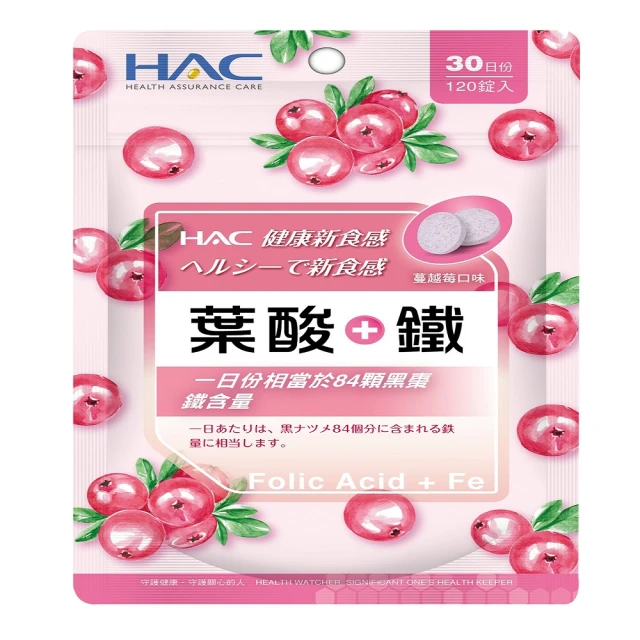 【永信HAC】葉酸+鐵口含錠(120錠/袋) 歷史價格詳細信息