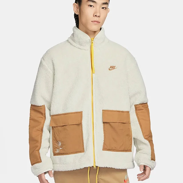 Nike 耐吉 外套 NSW Sherpa Jacket 男款 棕 綠 雙向拉鍊 寬版 搖粒絨 立領 拼布 FV4022-237 歷史價格詳細信息
