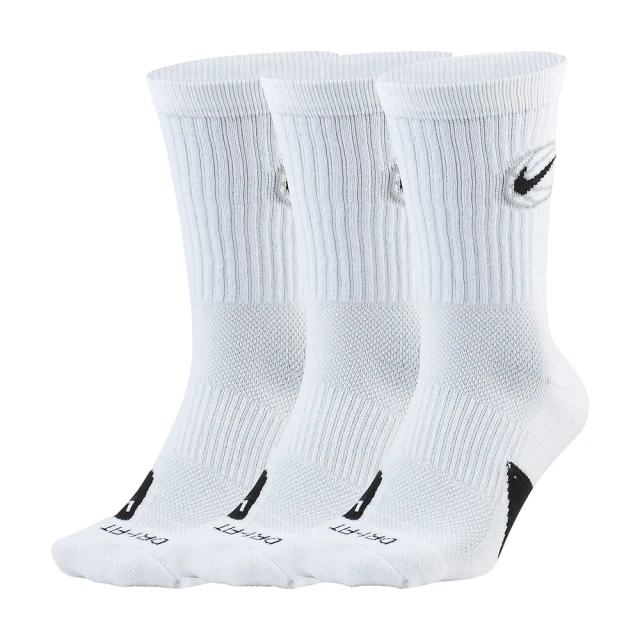 【NIKE 耐吉】籃球襪 Everyday   白 襪子 高筒 運動 長襪 三雙入(DA2123-100) 歷史價格詳細信息