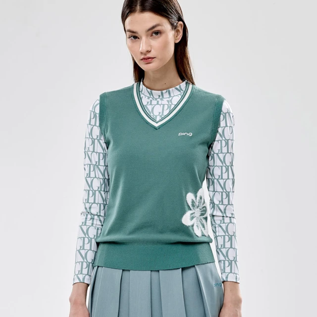 【PING】女款仿牛仔布鬆緊腰頭小喇叭長褲-粉紅(GOLF/高爾夫球褲/RE23205-15) 歷史價格詳細信息