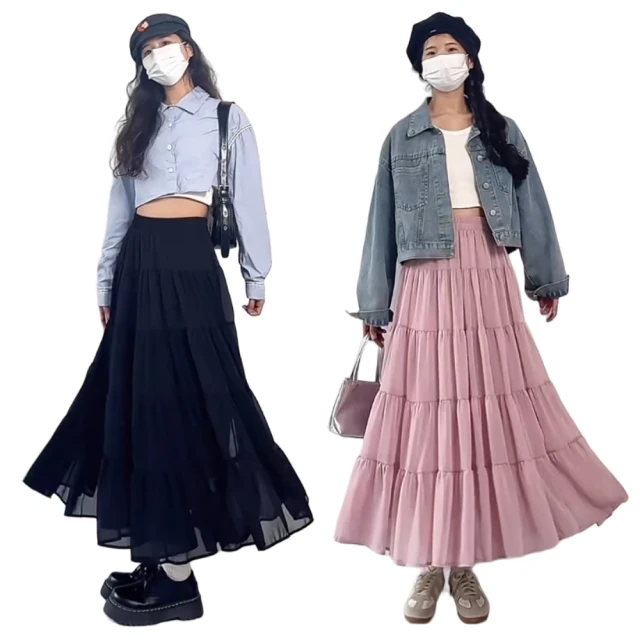 【CHACO】/現貨/女夏高腰百褶層次蛋糕雪紡紗大擺長裙半身裙#6033(雪紡 百褶 蛋糕 長裙 半身裙 女 夏) 價格比較,價格查詢,歷史價格詳細信息