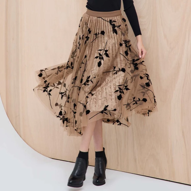 【HONOR】優雅層次網紗中長裙｜山形屋官方旗艦館 歷史價格詳細信息