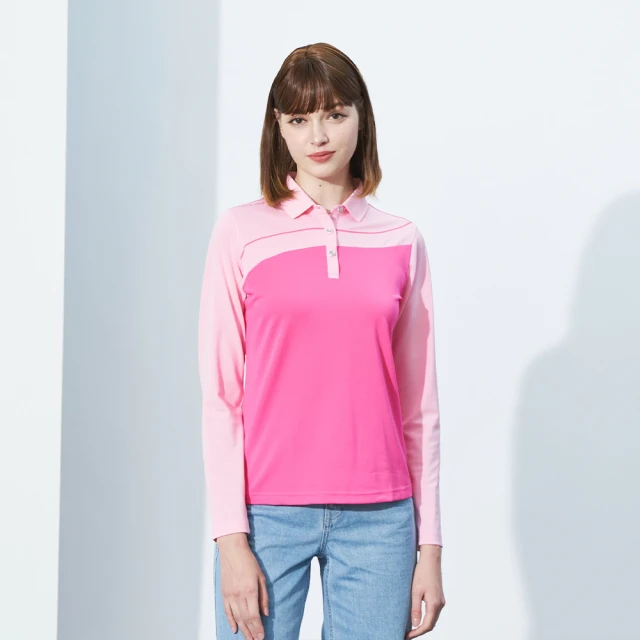 【pierre cardin 皮爾卡登】女款 吸濕排汗胸前印花長袖polo衫-紫色(4225203-28) 歷史價格詳細信息