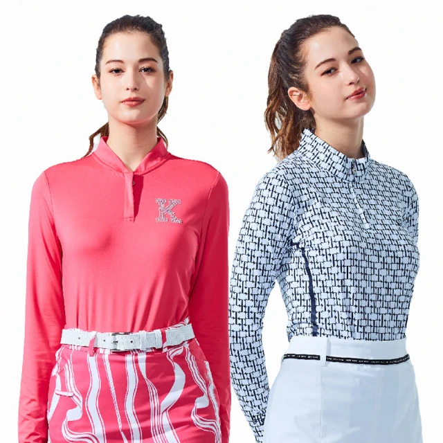 【KING GOLF】MOMO獨家特談！女款數位印花高領衫小立領POLO衫/長袖上衣/高爾夫球衫(多款任選) 歷史價格詳細信息