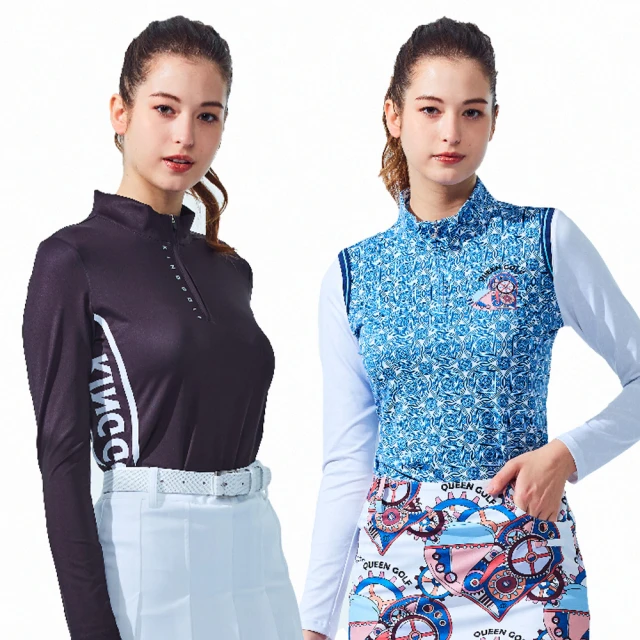【KING GOLF】MOMO獨家特談！女款數位印花高領衫小立領POLO衫/長袖上衣/高爾夫球衫(多款任選) 歷史價格詳細信息