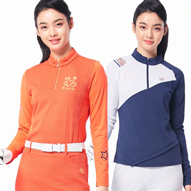 【KING GOLF】MOMO獨家特談！女款數位印花高領衫小立領POLO衫/長袖上衣/高爾夫球衫(多款任選) 歷史價格詳細信息