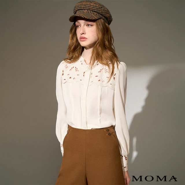 【MOMA】優雅蕾絲長版襯衫洋裝(白色) 歷史價格詳細信息
