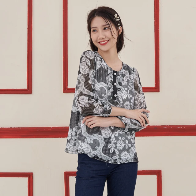 【RED HOUSE 蕾赫斯】花朵上衣(共二色) 歷史價格詳細信息