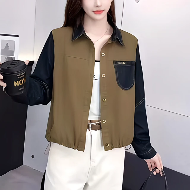 【chai yan 采妍】半假排釦花朵翻領上衣(秋冬新款上衣-65-78公斤可穿) 歷史價格詳細信息