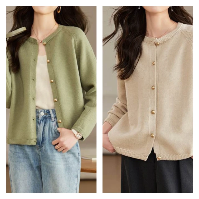 【ASister 小姊姊】初秋針織外套☆小香風*麥穗織圓領*金色釦開襟長袖針織外套/針織衫(3色_F #AS0682) 價格比較,價格查詢,歷史價格詳細信息