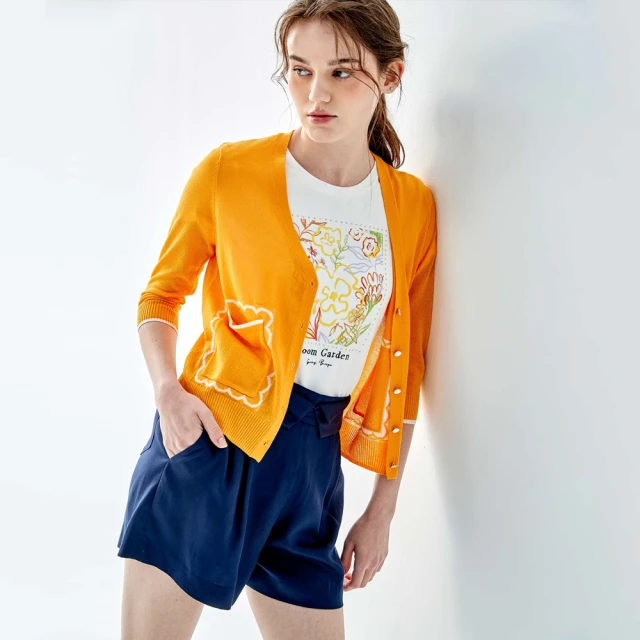 【iROO】鑲花朵珍珠釦針織外套 歷史價格詳細信息