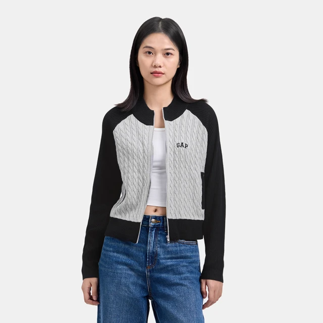 【GAP】女裝 Logo刺繡圓領長袖T恤-黑白條紋(637889) 歷史價格詳細信息