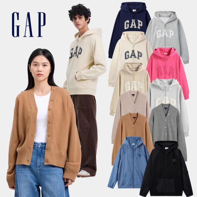 【GAP】男女裝 Logo刺繡刷毛外套/印花/刺繡刷毛帽T-多款可選(634420&638562&637863) 歷史價格詳細信息