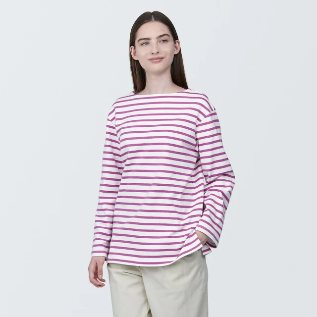 【MUJI 無印良品】女棉混天竺圓領長袖T恤(共6色) 歷史價格詳細信息