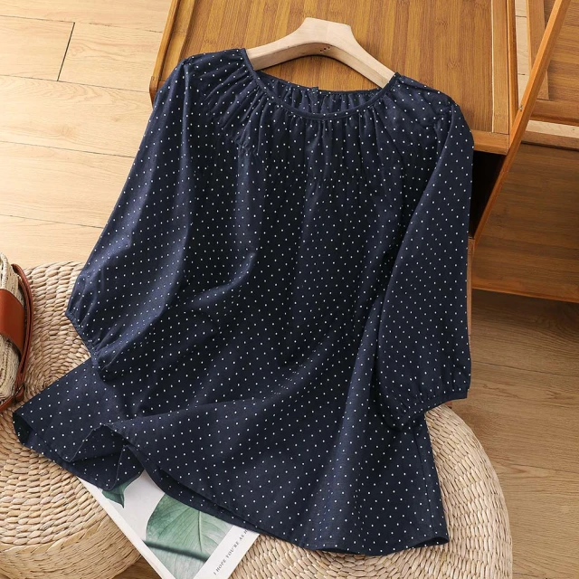 波點棉麻九分奶奶褲2024夏季新款薄款簡約百搭休閒韓版垂感直筒褲 歷史價格詳細信息