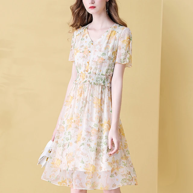 【FQ 時尚天后】黑翻領銀珠蕾絲邊雪紡洋裝(中大尺碼/S-3XL) 歷史價格詳細信息