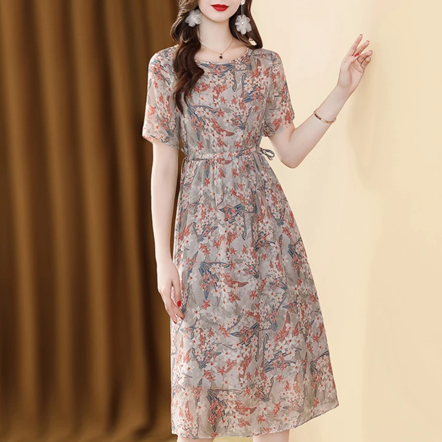 【FQ 時尚天后】黑翻領銀珠蕾絲邊雪紡洋裝(中大尺碼/S-3XL) 歷史價格詳細信息