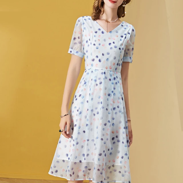 【FQ 時尚天后】黑翻領銀珠蕾絲邊雪紡洋裝(中大尺碼/S-3XL) 歷史價格詳細信息