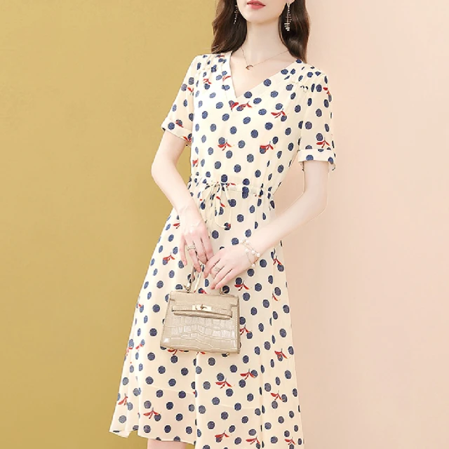 【FQ 時尚天后】黑翻領銀珠蕾絲邊雪紡洋裝(中大尺碼/S-3XL) 歷史價格詳細信息