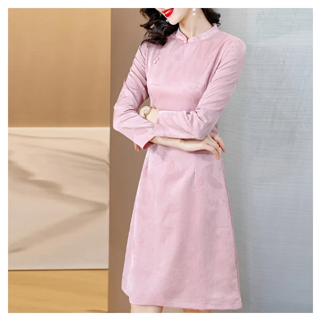 【ALICAI 艾麗彩】晶亮綠小黃花木耳袖雪紡洋裝(中大尺碼/S-3XL) 歷史價格詳細信息