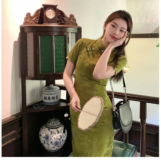 連身裙 改良式旗袍-金絲絨披肩無袖高雅女裙子3色74cn36[獨家進口][米蘭精品] 歷史價格詳細信息