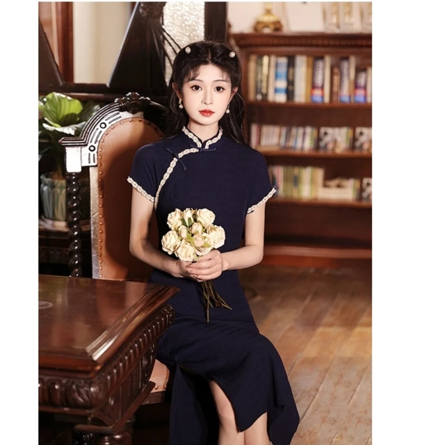 旗袍 復古 雙側綁帶大挖背性感旗袍 制服誘惑 角色扮演 情趣 復古旗袍 歷史價格詳細信息