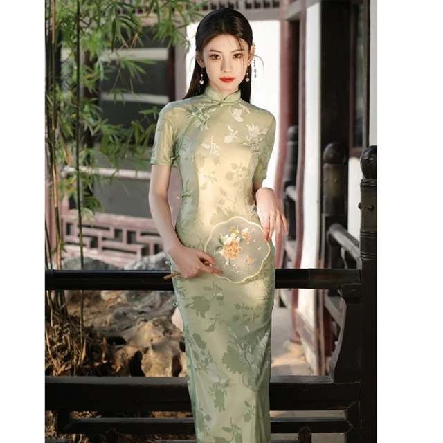 【巴黎精品】雙12 連身裙改良式旗袍(短袖立領開衩印花女裙子a1gc86) 歷史價格詳細信息