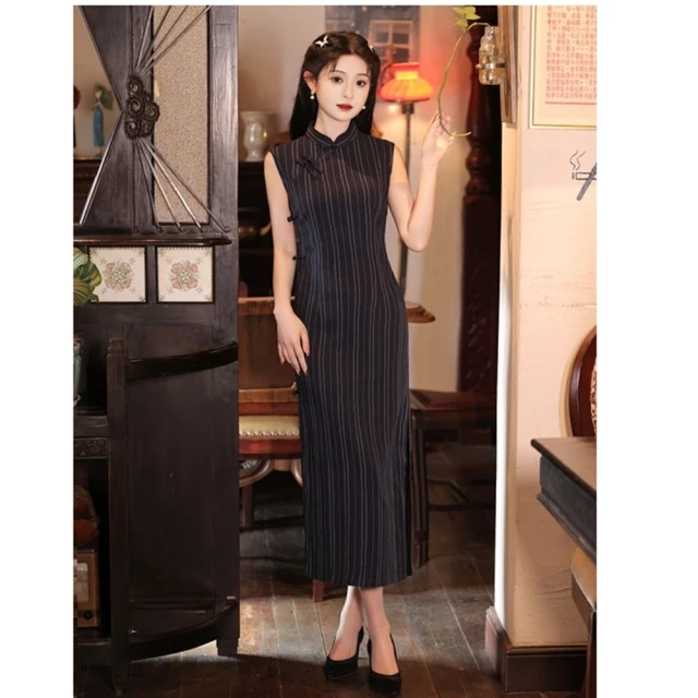 【巴黎精品】雙12 連身裙改良式旗袍(短袖立領開衩印花女裙子a1gc86) 歷史價格詳細信息