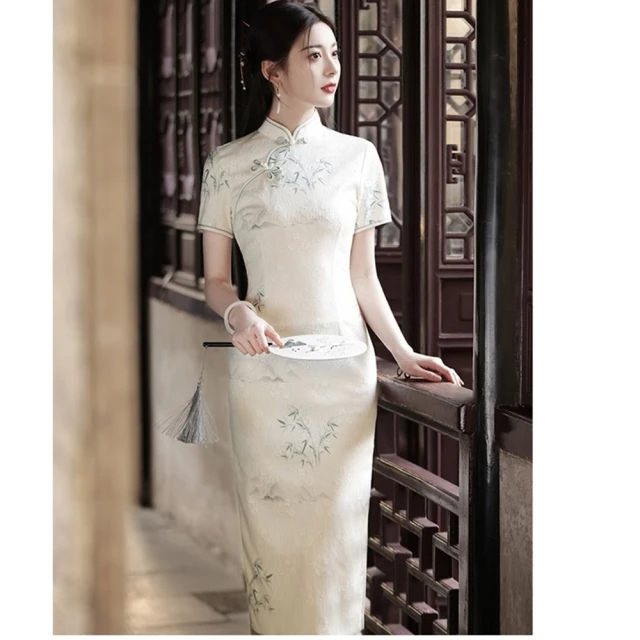 【巴黎精品】雙12 連身裙改良式旗袍(短袖立領開衩印花女裙子a1gc86) 歷史價格詳細信息