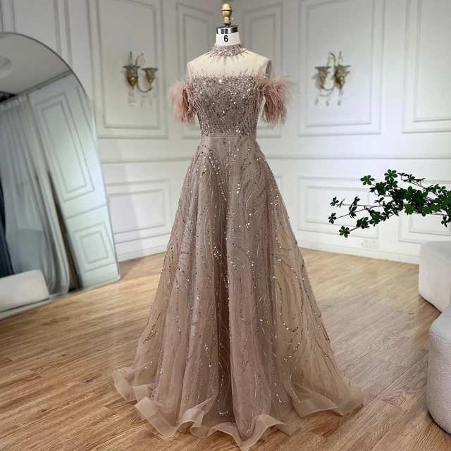 【女神婚紗禮服】優雅羽毛飛飛短袖釘珠立領A字宴會晚禮服LA72351香芋粉(婚禮晚會主持人 拉鍊款晚禮服) 歷史價格詳細信息