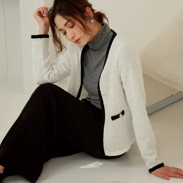 【OB 嚴選】小香風毛呢拼接長袖大學T 《AB19129》 歷史價格詳細信息