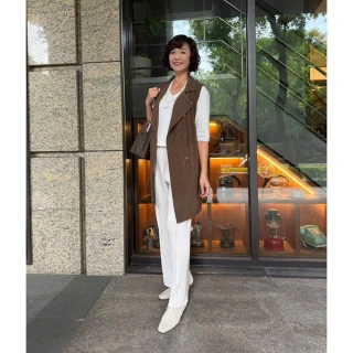 【*katieQ】襯衫領壓摺綁繩長背心 價格比較,價格查詢,歷史價格詳細信息