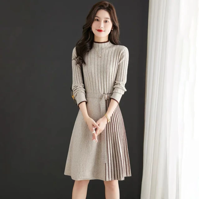 【初色】A字七分半身裙高腰牛仔百褶長裙褲裙-淺藍色-36900(M-4XL可選) 歷史價格詳細信息