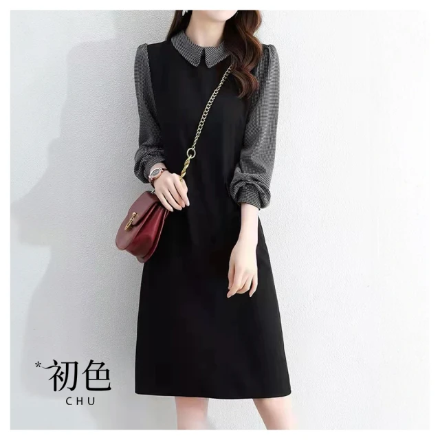 【初色】洋氣時髦顯瘦假兩件螺紋拼接單排釦按扣立領長袖連帽皮衣外套女外套-共3色-38478(M-3XL可選) 歷史價格詳細信息