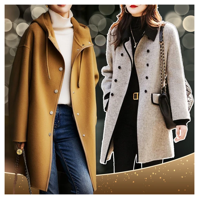 【初色】韓版英倫風寬鬆顯瘦單排一粒扣西裝領長袖毛呢西裝外套女外套-咖啡色-38316(M-2XL可選) 歷史價格詳細信息