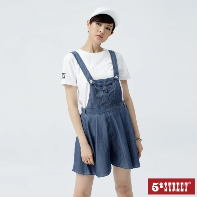 【5th STREET】女裝牛仔吊帶寬褲-拔洗藍 歷史價格詳細信息