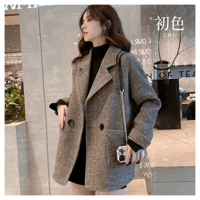 【初色】韓版休閒純色壓褶寬鬆大碼過膝長款連帽風衣外套女外套-共6色-38042(M-4XL可選) 歷史價格詳細信息