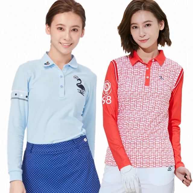 【KING GOLF】MOMO獨家特談！女款數位印花高領衫小立領POLO衫/長袖上衣/高爾夫球衫(多款任選) 歷史價格詳細信息
