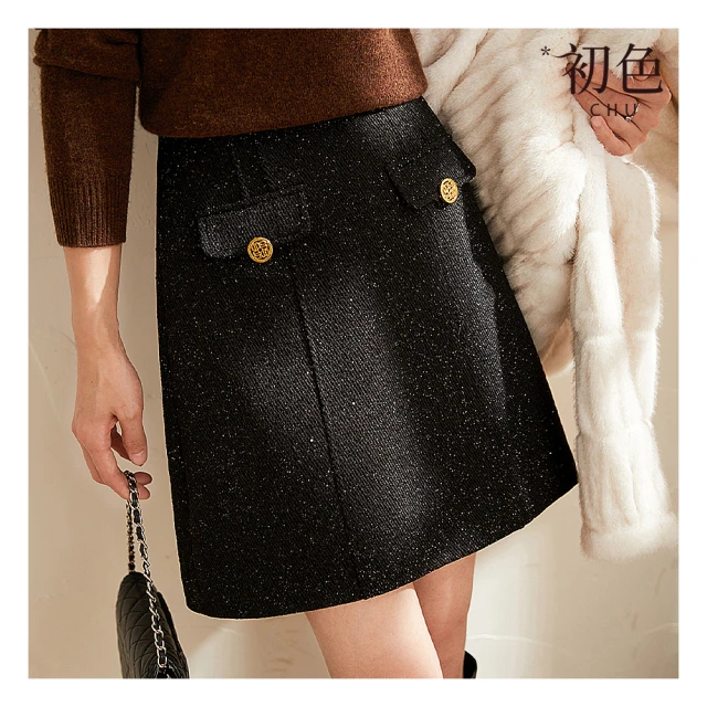 【初色】A字七分半身裙高腰牛仔百褶長裙褲裙-淺藍色-36900(M-4XL可選) 歷史價格詳細信息