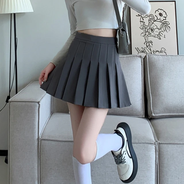 女生褲子裙子學院風高腰百褶半身裙女2024年防走光A字短裙黑色短款單排扣上衣百搭休閒通勤全新款女裝女款服飾下裝 歷史價格詳細信息